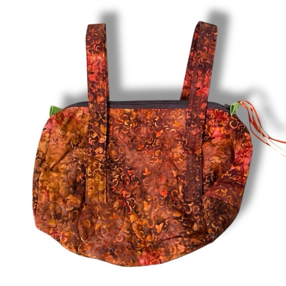 Handmade Pink Orange Tie Dye Quilted Embroidered Boho Bag Hippie Indie - Picture 2 of 16